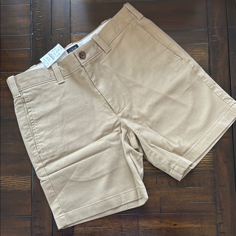 J. Crew Factory Men’s Tan Flat Front Chino Shorts NWT